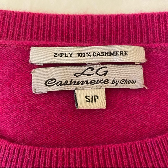 Pure cashmere 2ply Sm crewneck long sleeve dark pink - Picture 5 of 7